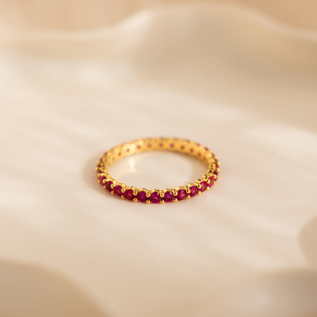 Bague avec pierre de naissance Eternity Tennis 