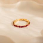 Bague avec pierre de naissance Eternity Tennis 