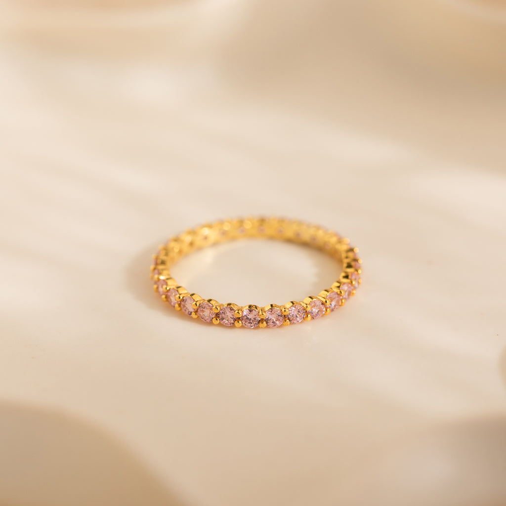 Eternity Tennis Pink Tourmaline Ring