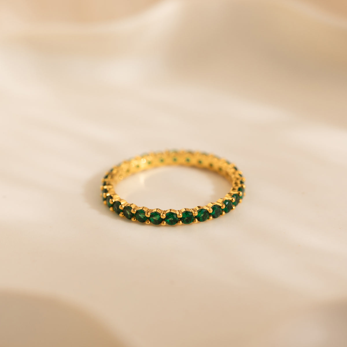 Eternity Tennis Emerald Ring