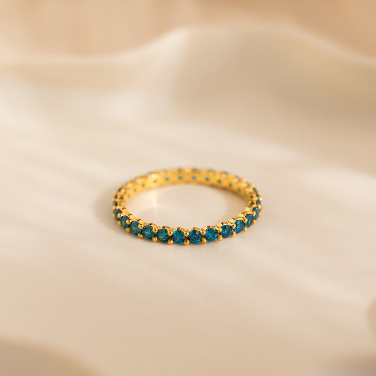 Eternity Tennis Blue Zircon Ring