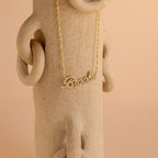 Elegant Pave Name Necklace in 18K Gold