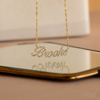 Elegant Pave Name Necklace in 18K Gold