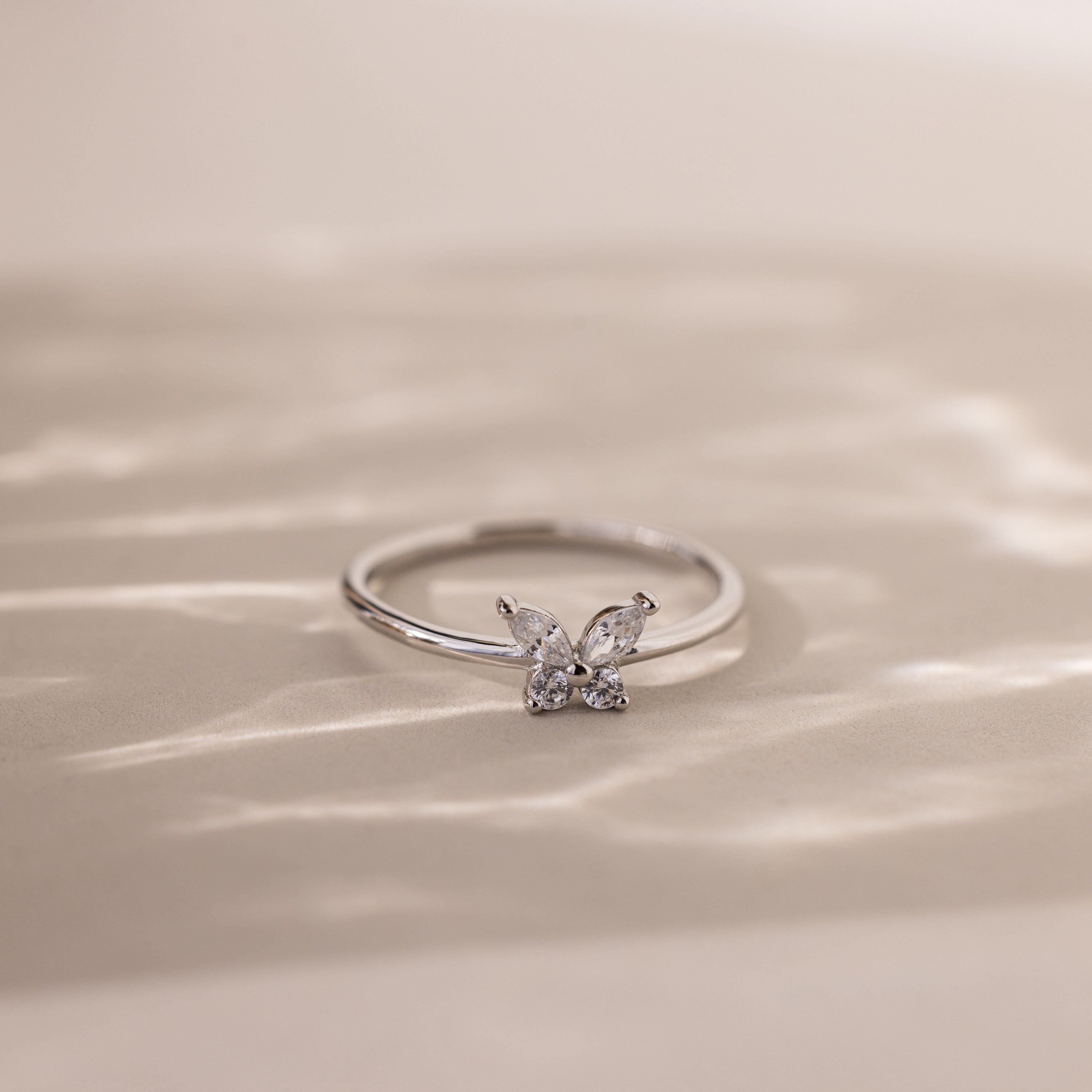 Mariposa Diamond Ring in Silver