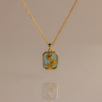 Aquamarine Birth Flower Charm Necklace