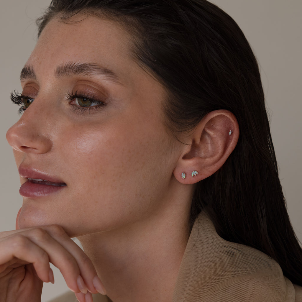 Marquise Opal Flat Back Studs