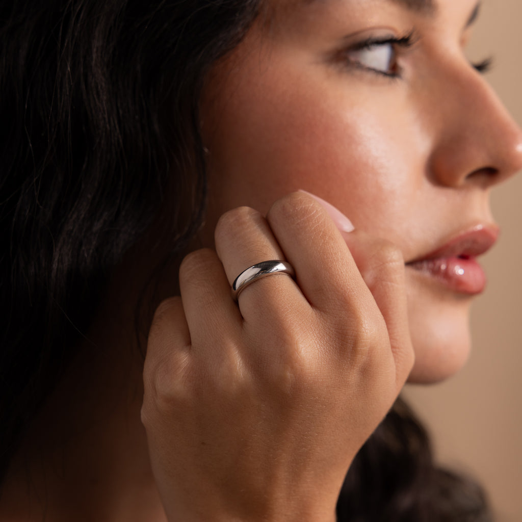 Bague dôme en argent sterling