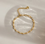 Eternity Pearl Necklace & Bracelet Set in 18K Gold