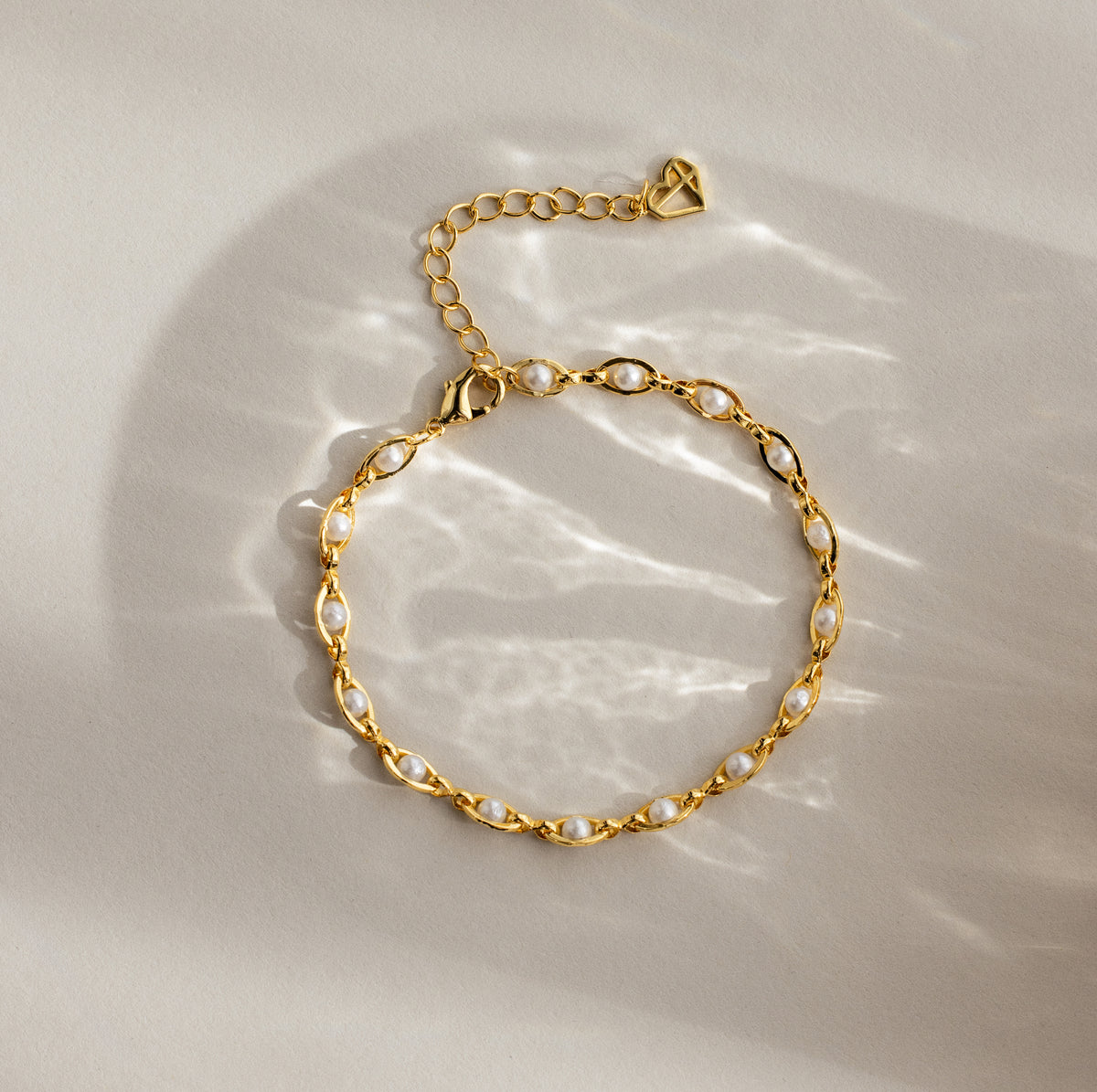Eternity Pearl Necklace & Bracelet Set in 18K Gold