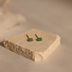 Jade Bar Studs in 18K Gold