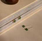 Jade Bar Studs in Silver