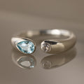 Bague chevalière avec pierre de naissance Toi et Moi