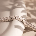 Vertical Baguette Tennis Bracelet in Silver