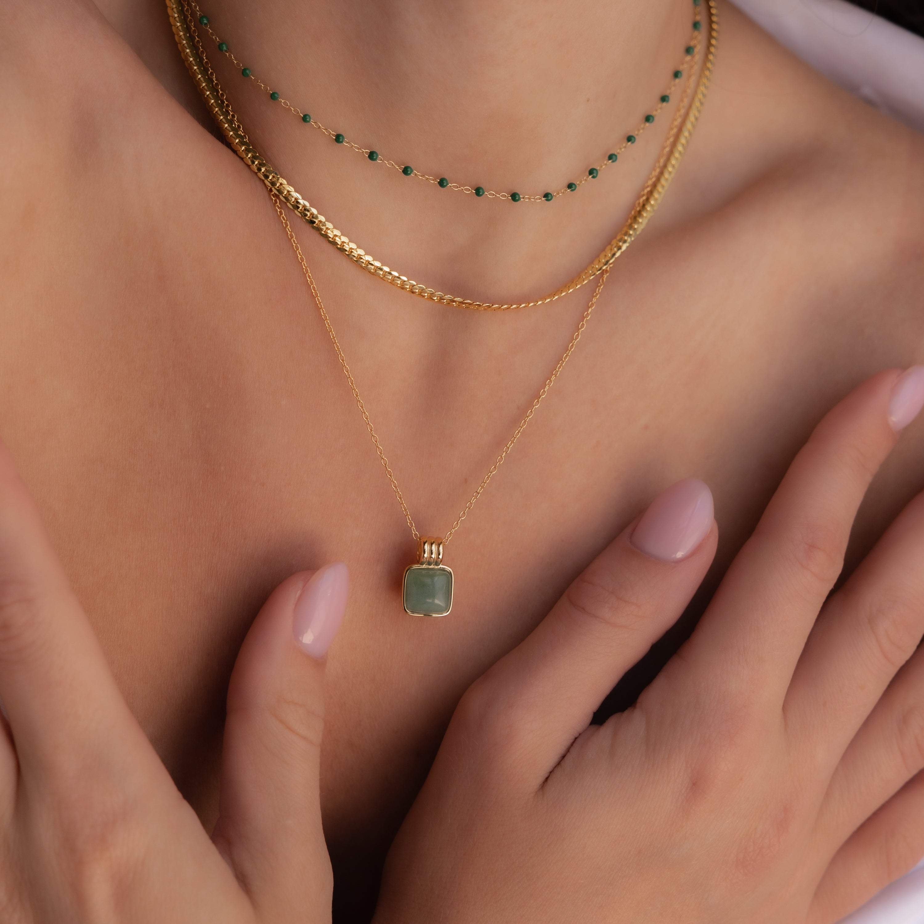 Jade Pendant Necklace • NR151-Necklaces-Caitlyn Minimalist