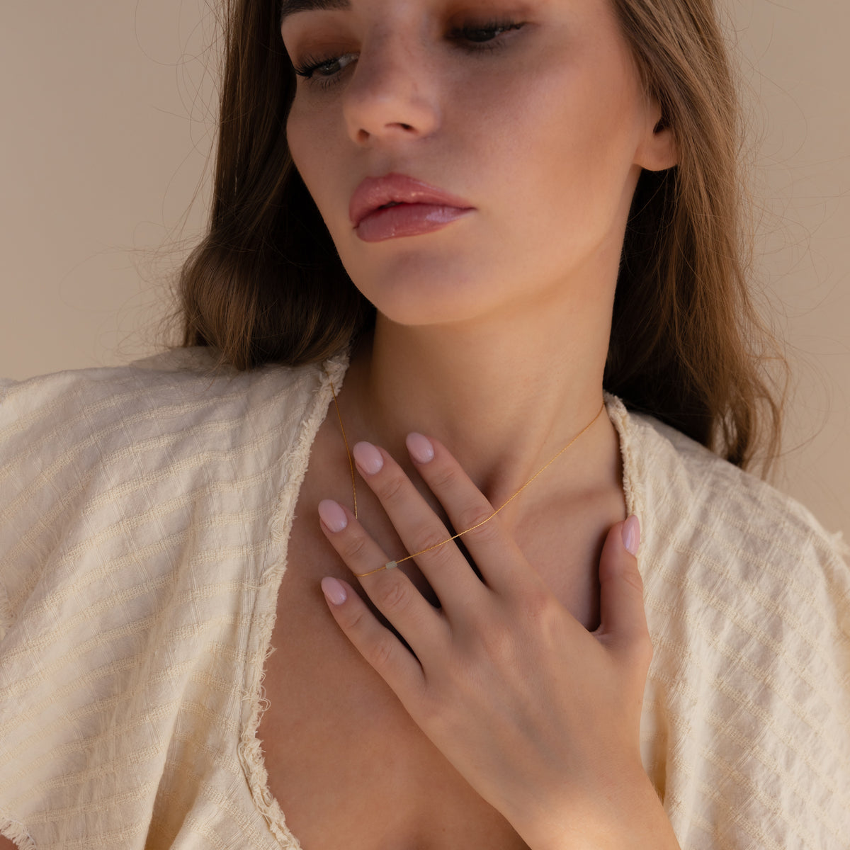Dainty Aventurine Bar Necklace