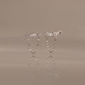 Diamond Marquise Chain Flat Back Studs in Silver