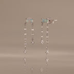 Opal Cascade Flat Back Studs in Silver