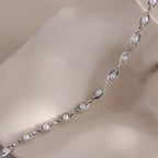 Eternity Pearl Necklace & Bracelet Set in Silver