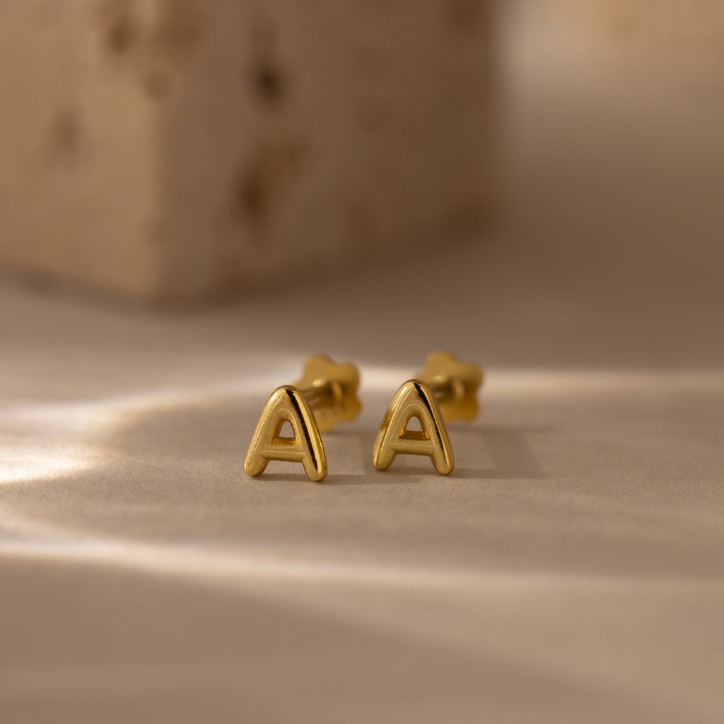 Bubble Initial Flat Back Studs