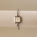 Vintage Gucci Swiss Square Cuff Silver Watch