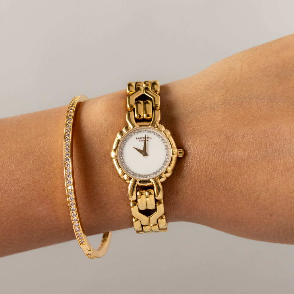Vintage Raymond Weil Swiss Round Gold Watch