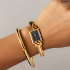 Vintage Givenchy Ocean Rectangular Cuff Gold Watch
