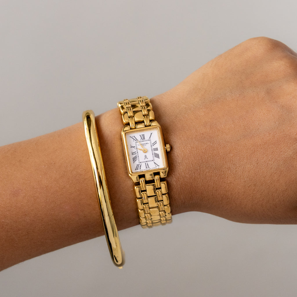 Vintage Lancel Rectangular Gold Watch