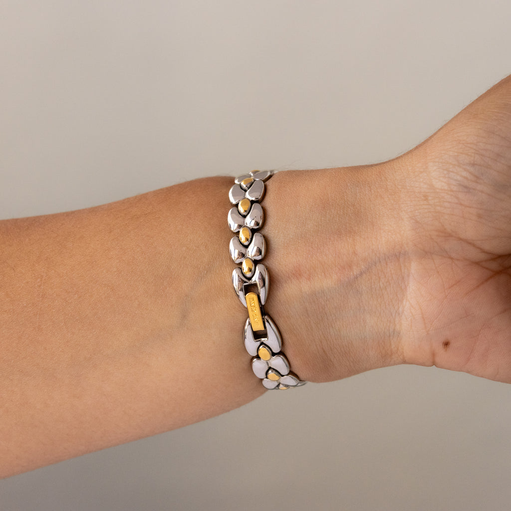 Vintage Marie Claire Beaded Two Tone Watch