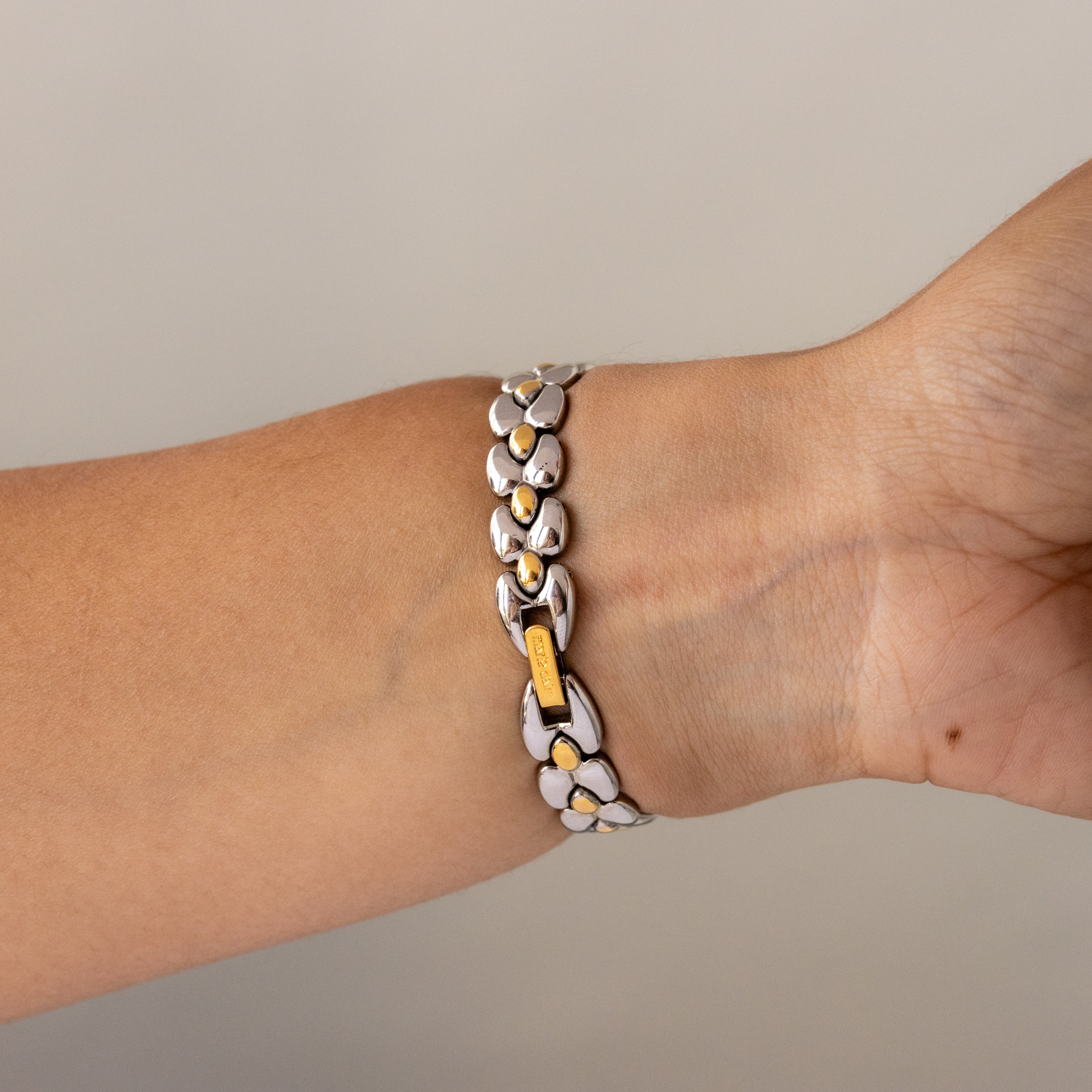 Vintage Marie Claire Beaded Two Tone Watch