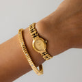 Vintage Rado Swiss Oval Basketweave Gold Watch