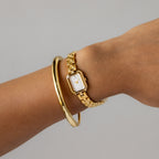 Vintage Citizen Rectangular Shimmer Gold Watch