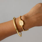Vintage Seiko Skinny Hexagon Gold Watch