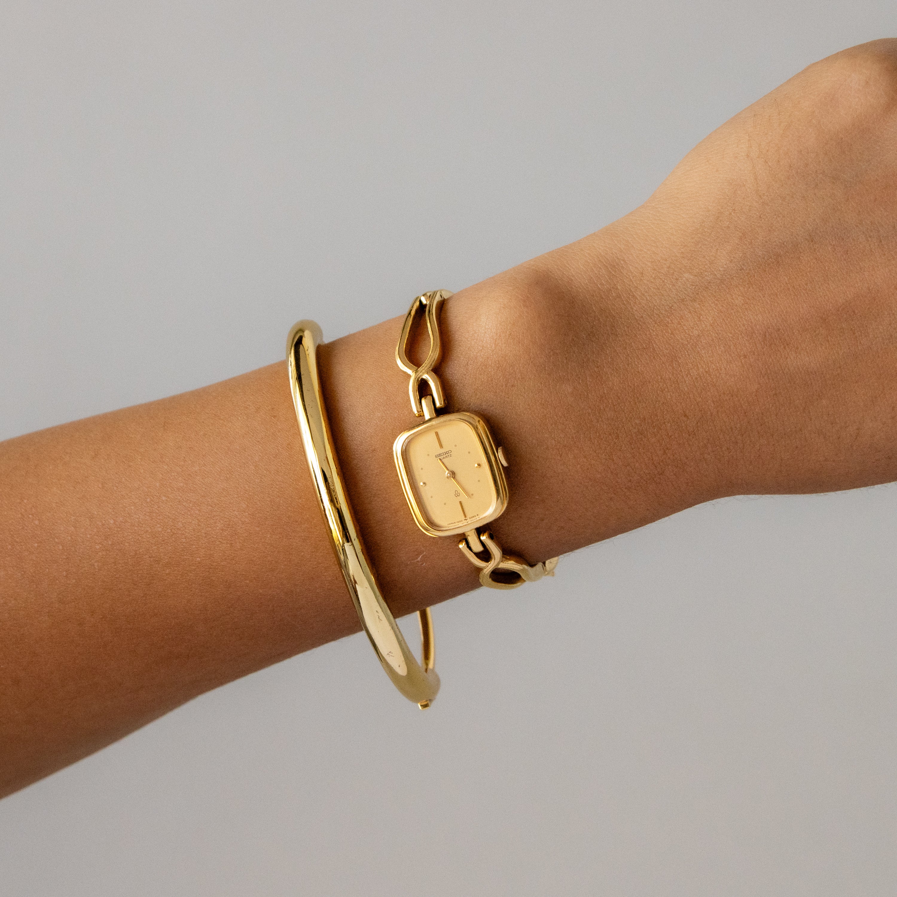 Vintage Seiko Square Thin Strap Gold Watch