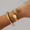 Vintage Ricoh Oval S-Link Gold Watch