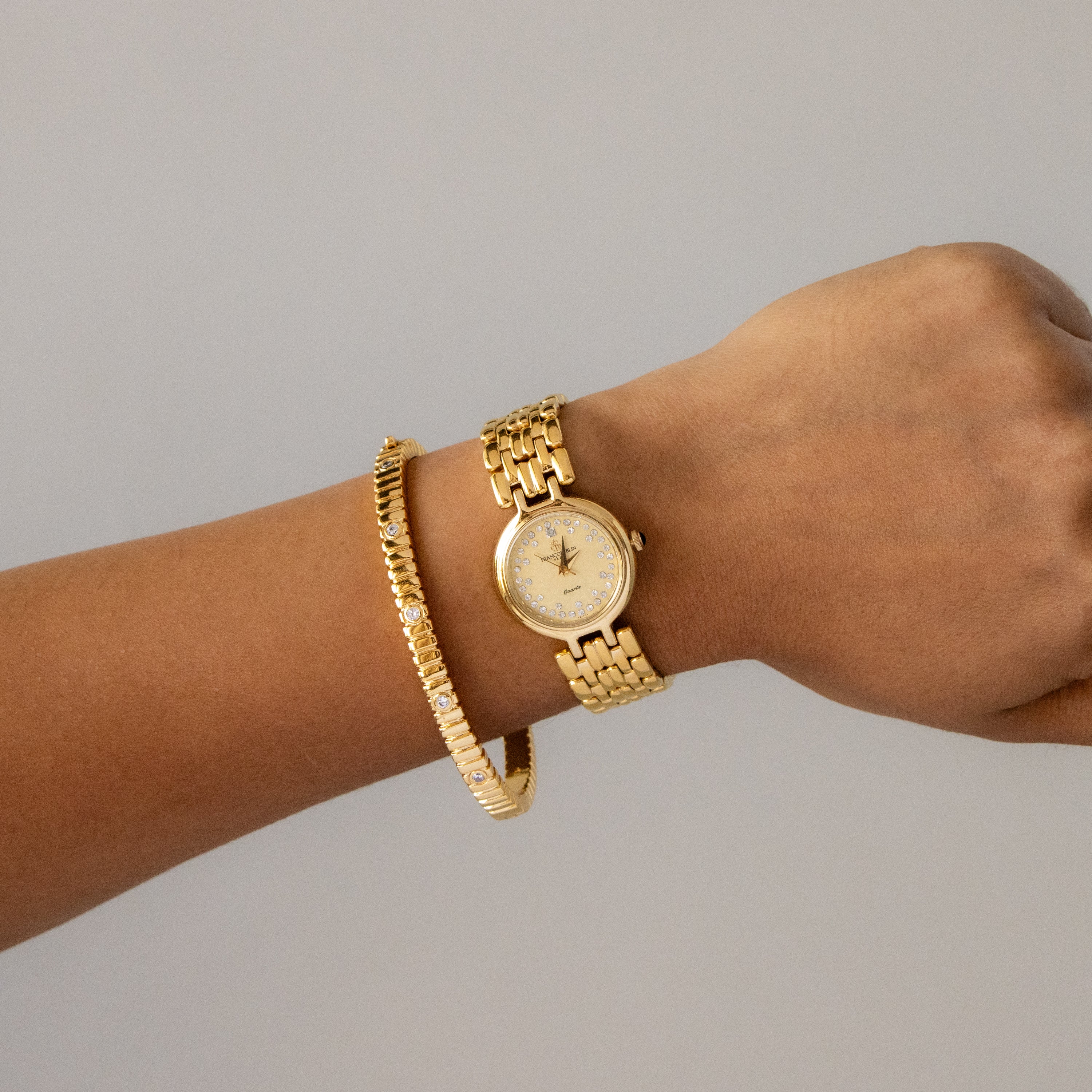Vintage Francois Blin Pave Gold Watch