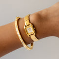 Vintage Marie Claire Square Link Gold Watch
