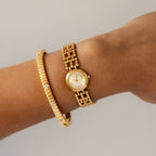 Vintage Citizen Round Beaded Gold Watch