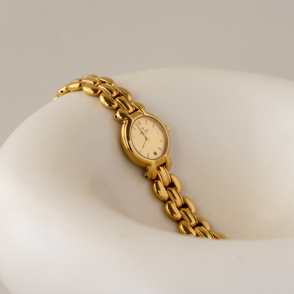 Vintage Raymond Weil Swiss Bubble Gold Watch