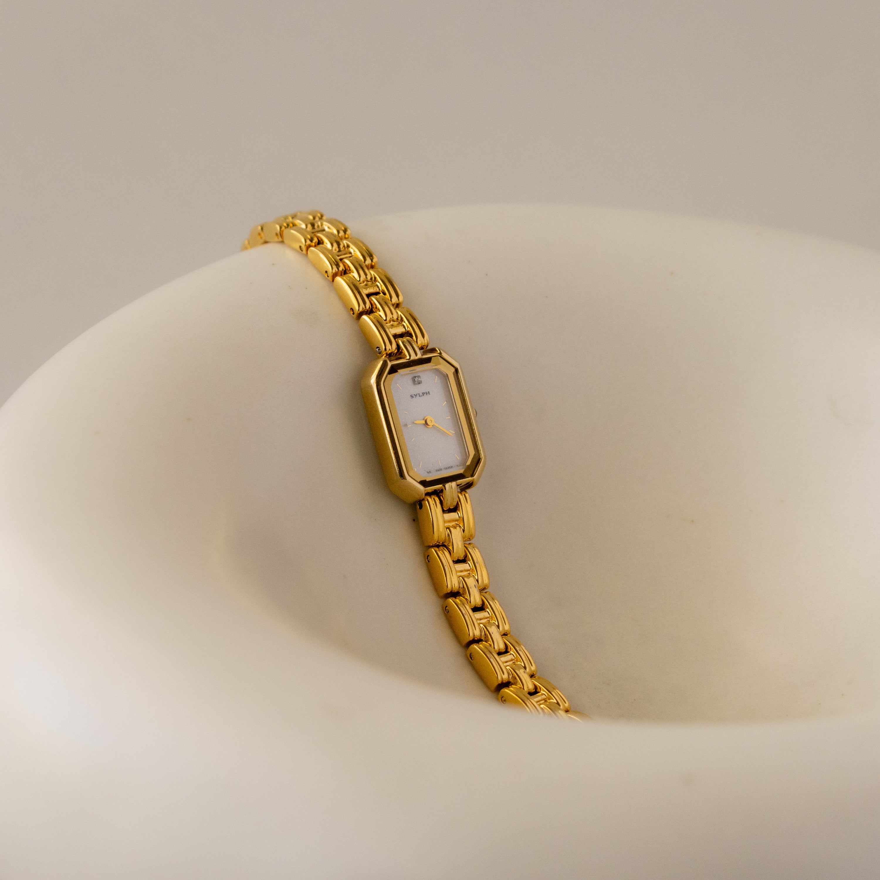 Vintage Citizen Rectangular Shimmer Gold Watch