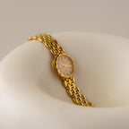 Vintage Elgin Swiss Round Pave Gold Watch