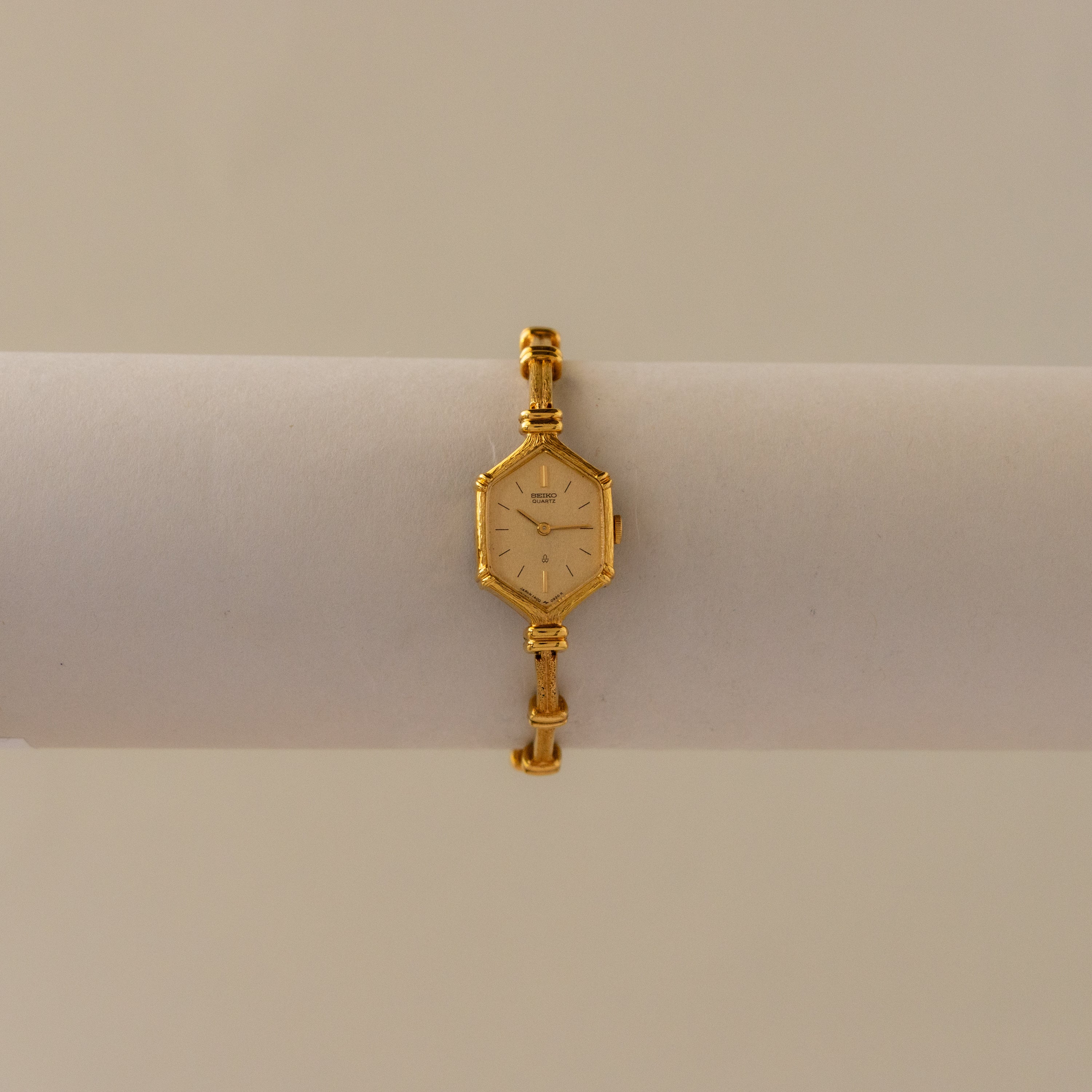 Vintage Seiko Skinny Hexagon Gold Watch