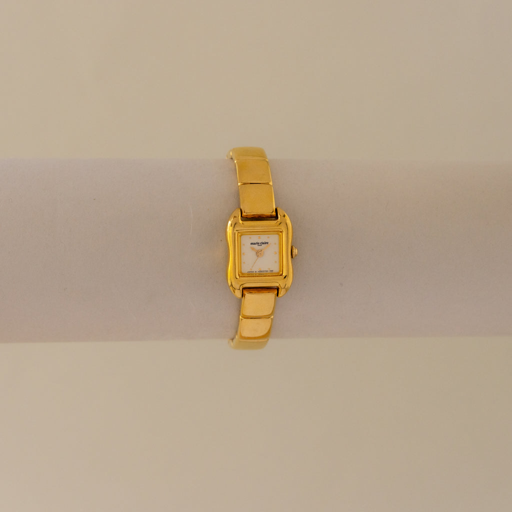 Vintage Marie Claire Square Link Gold Watch