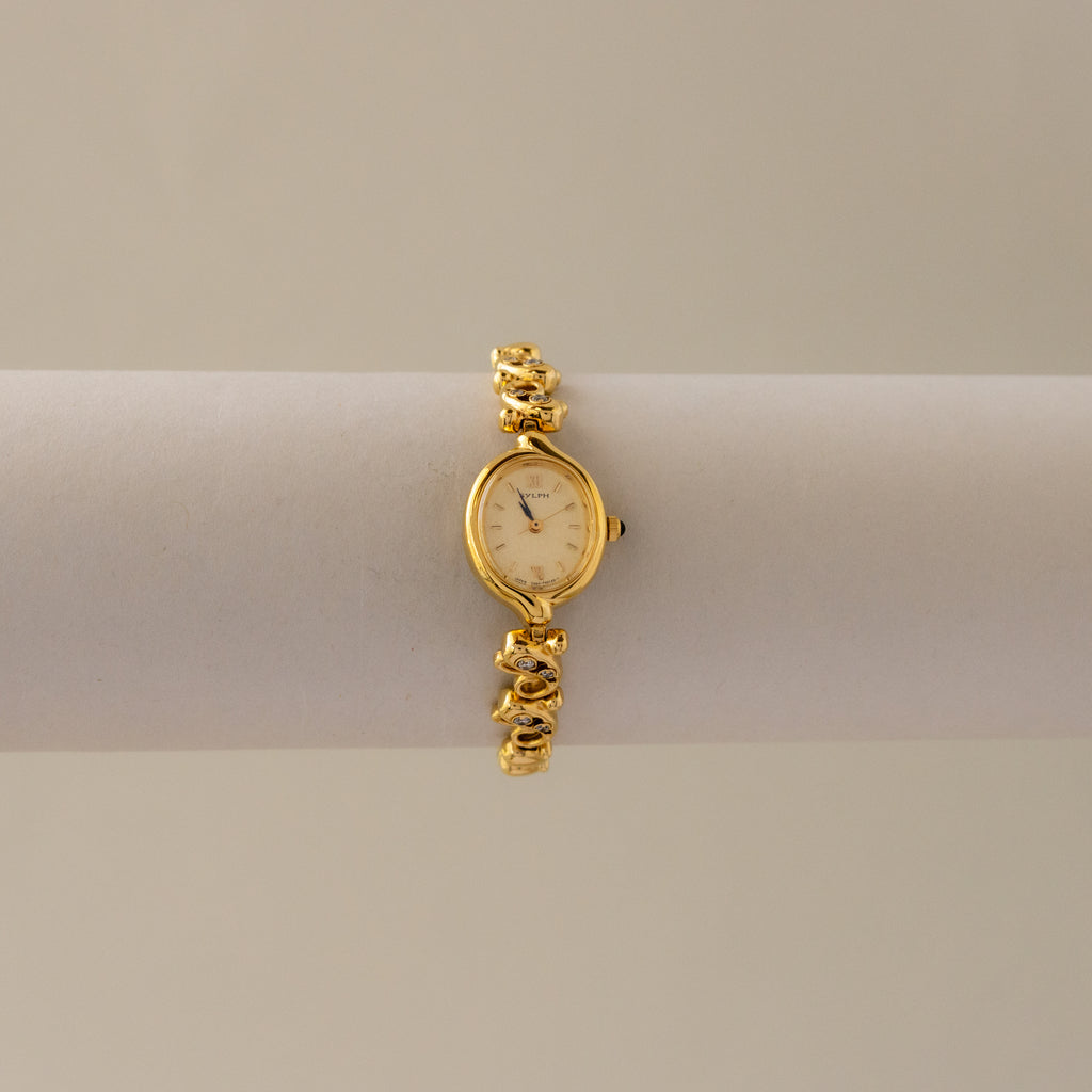 Vintage Ricoh Oval S-Link Gold Watch