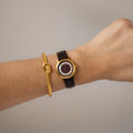 Vintage Burberrys Swiss Burgundy Pearl Gold Watch