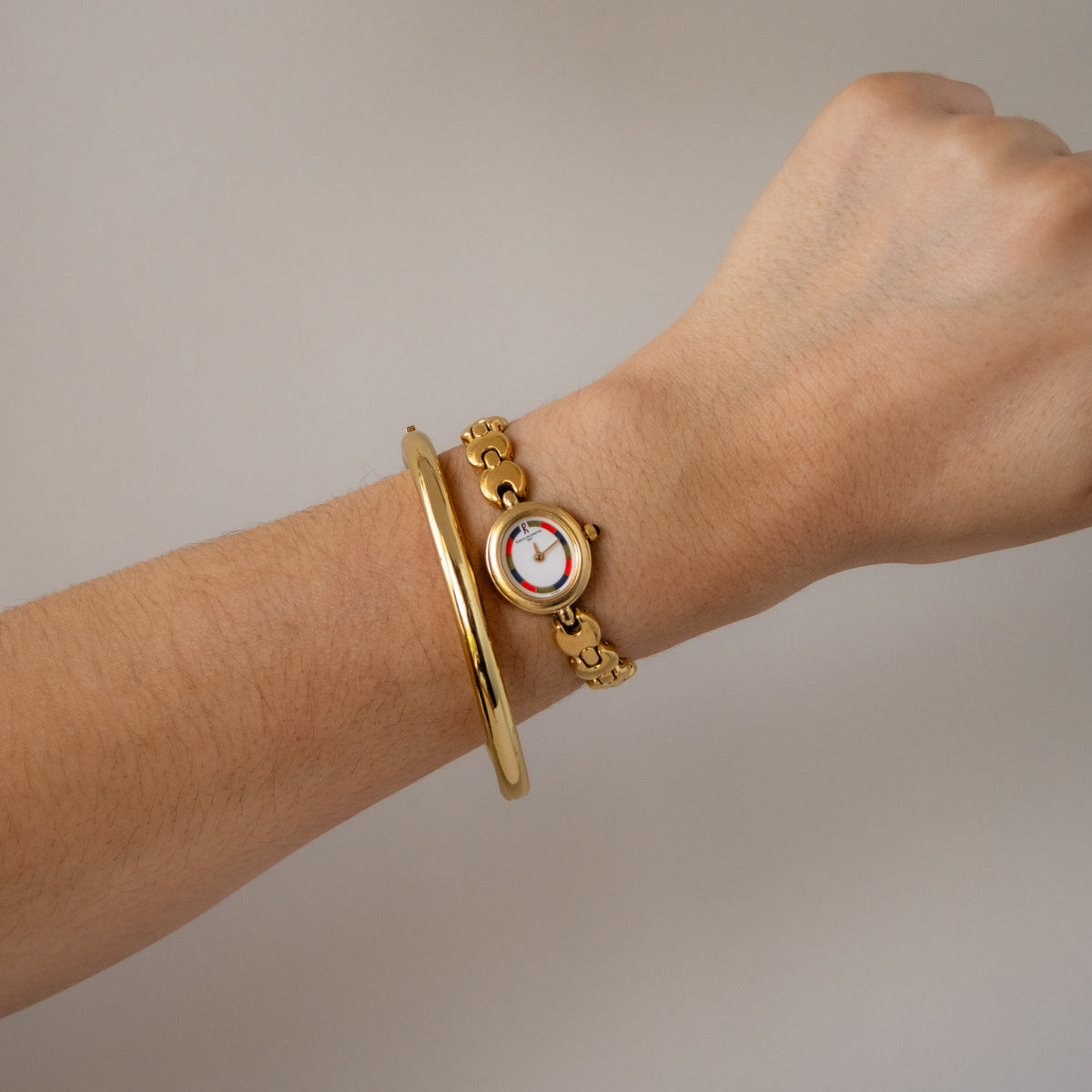 Vintage Roberta di Camerino Colorblock Oval Gold Watch