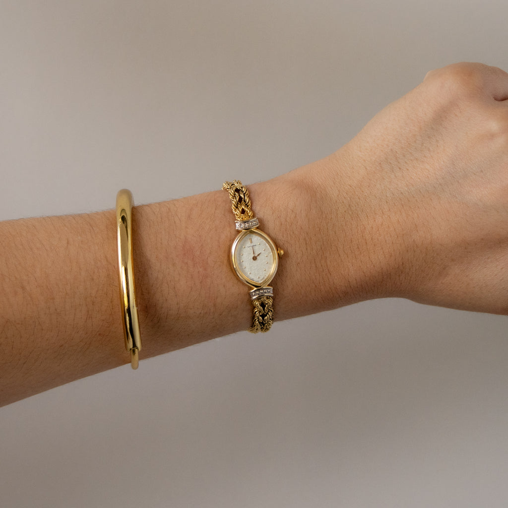 Vintage Citizen Sylph Twisted Link Gold Watch