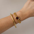 Vintage Citizen Burgundy Round Gold Watch