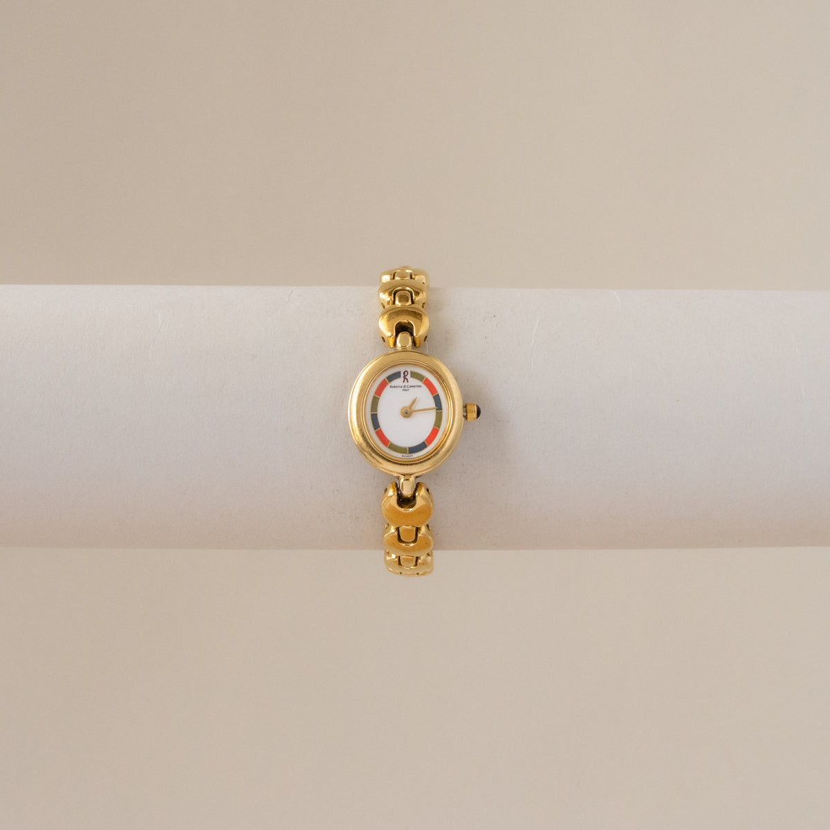 Vintage Roberta di Camerino Colorblock Oval Gold Watch
