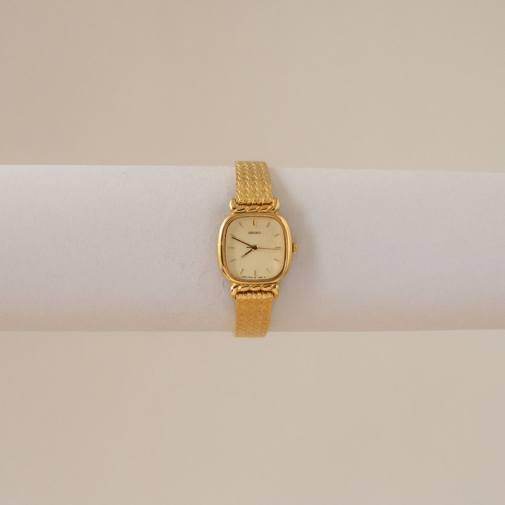 Vintage Seiko Square Mesh Gold Watch