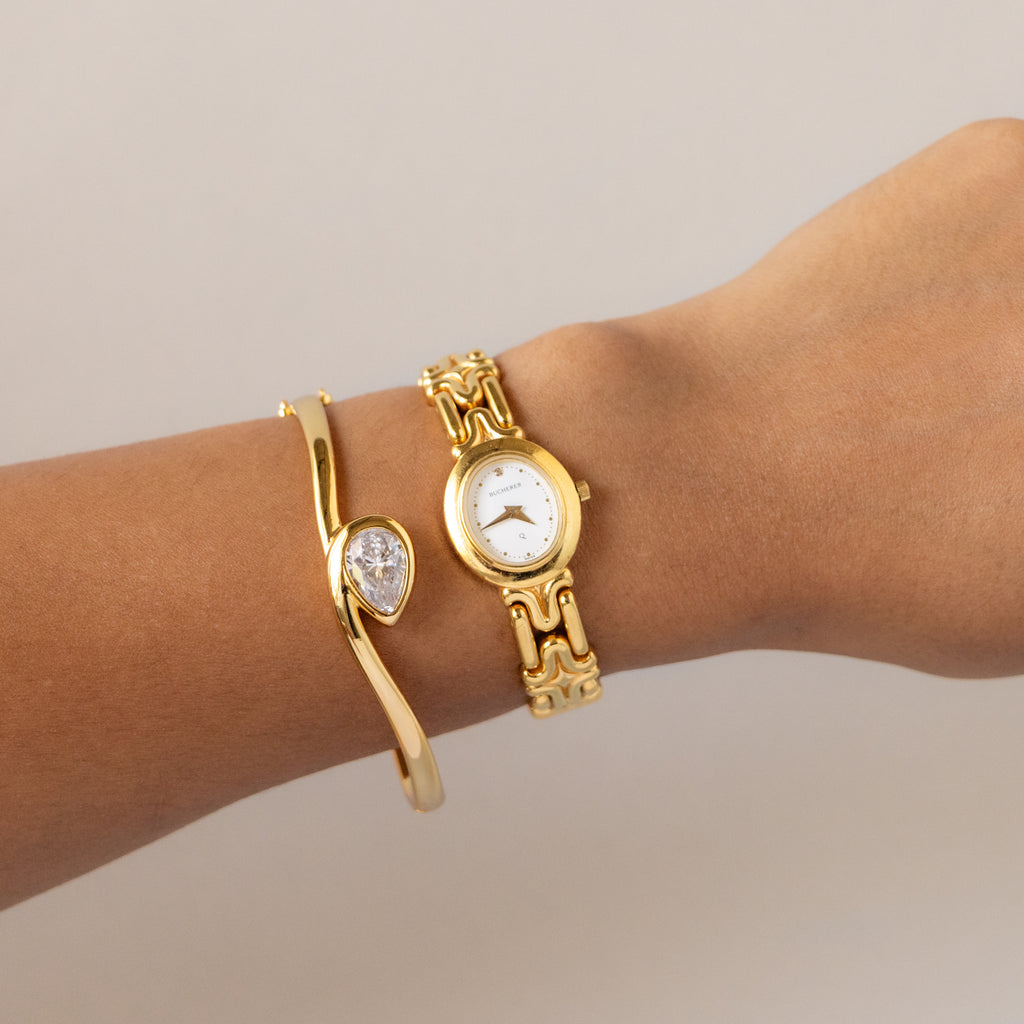 Vintage Bucherer Swiss Oval Gold Watch